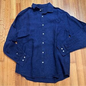 BANANA REPUBLIC Untucked Slim Fit Button Up Shirt, Men's Large (c5)